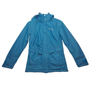 COLUMBIA Starr Pass OMNI-HEAT Snow Ski Jacket Detachable Hood Teal‎ Blue XS
